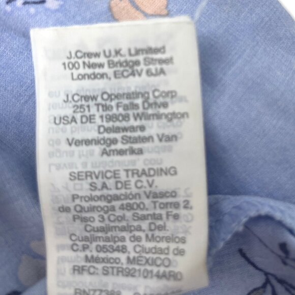 Madewell Blue Smocked Floral Peplum Top Size M - Picture 12 of 13